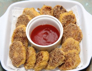 Nuggets and sauce for dinner at home?! My children were thrilled!